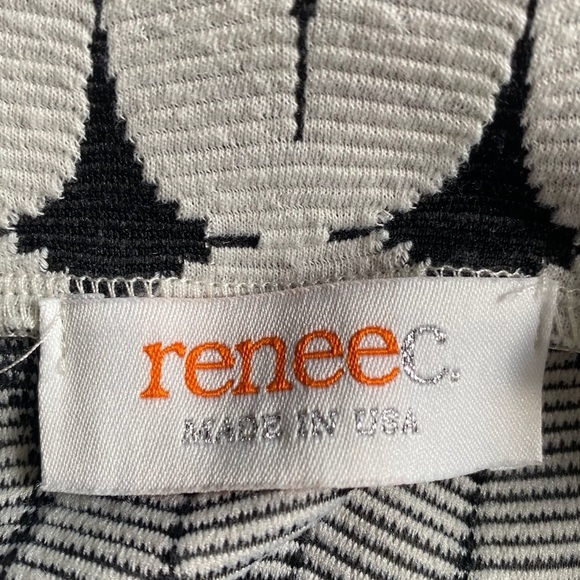 RENEE C. Geometric “Lena” Dark Gray & Off White Skirt - Picture 5 of 5